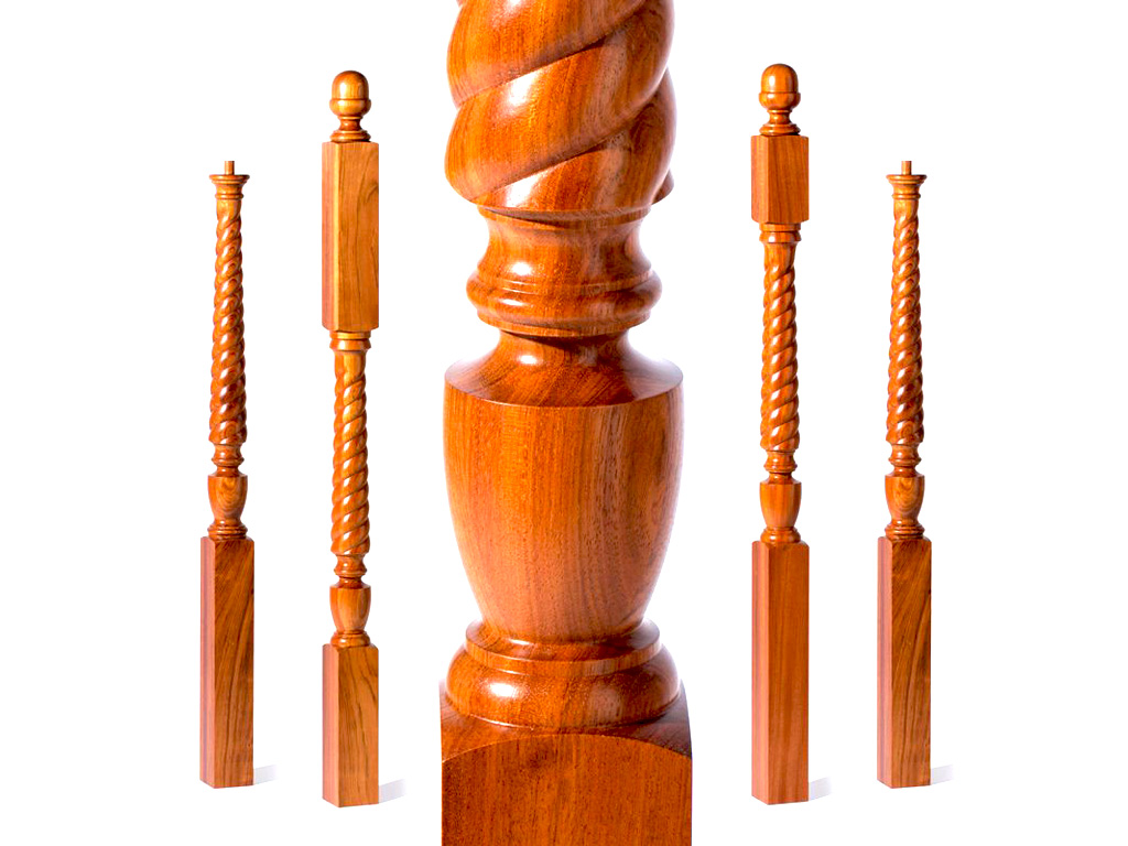 數控車床加工木質樓梯扶手立柱