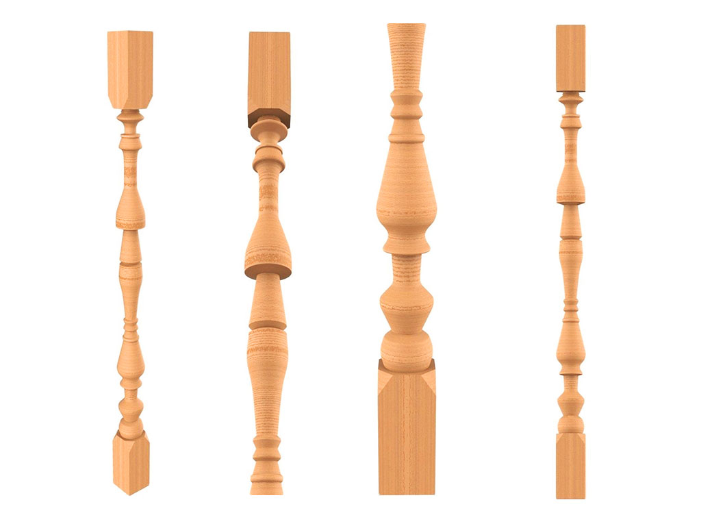 數控木工車床加工樓梯立柱