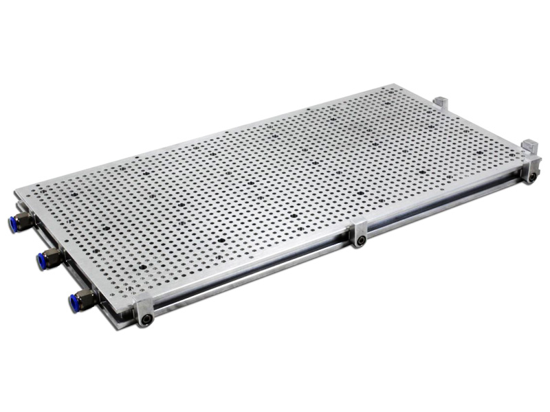 鋁制真空吸塵工作臺，表面覆蓋高密度毛氈