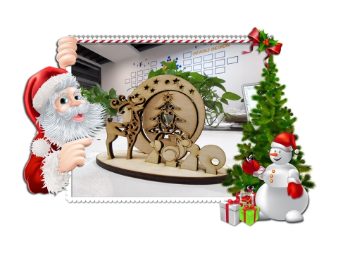 激光切割3D木制圣誕飾品 激光切割3D木制圣誕飾品