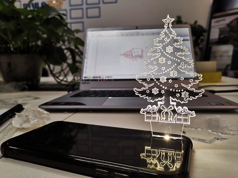 激光雕刻切割3D亞克力圣誕樹