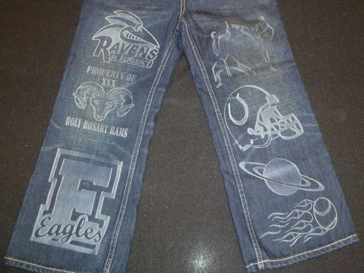 激光雕刻牛仔褲項目